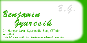 benjamin gyurcsik business card